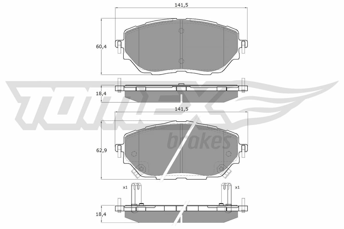 Bremžu uzliku kompl., Disku bremzes TOMEX Brakes TX 19-63 1