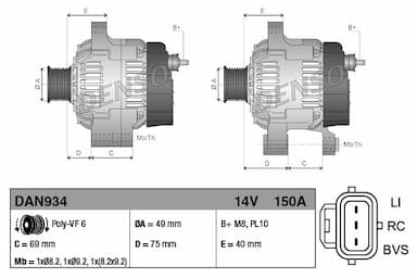 Ģenerators DENSO DAN934 3