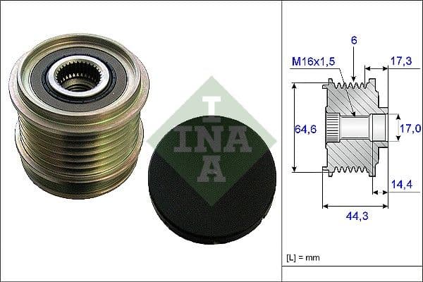 Ģeneratora brīvgaitas mehānisms INA 535 0130 10 1