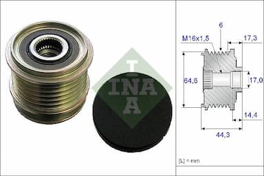 Ģeneratora brīvgaitas mehānisms INA 535 0130 10 1