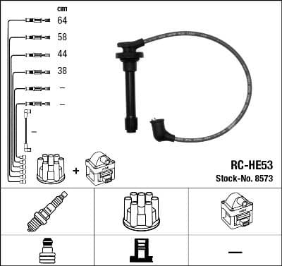 Augstsprieguma vadu komplekts NGK 8573 1