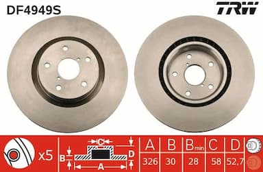 Bremžu diski TRW DF4949S 1