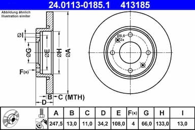 Bremžu diski ATE 24.0113-0185.1 1