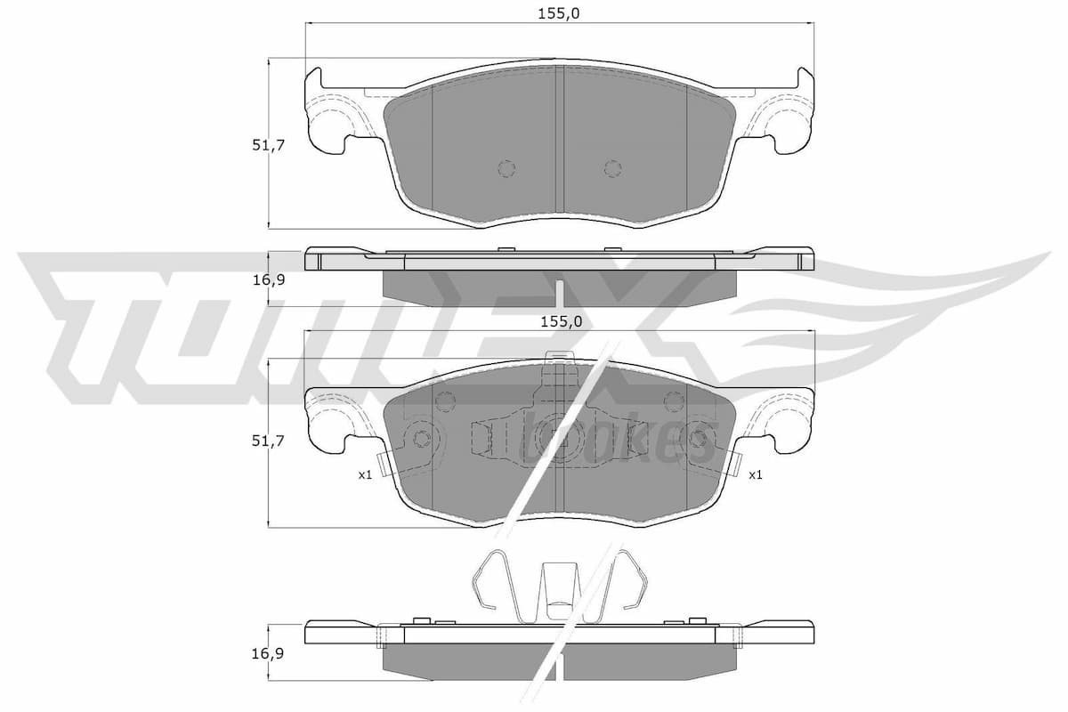 Bremžu uzliku kompl., Disku bremzes TOMEX Brakes TX 60-50 1