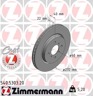 Bremžu diski ZIMMERMANN 540.5303.20 1