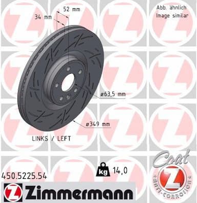 Bremžu diski ZIMMERMANN 450.5225.54 1