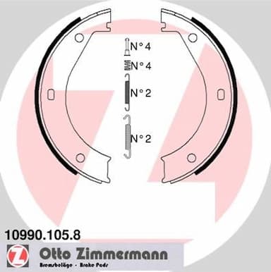 Bremžu loku kompl., Stāvbremze ZIMMERMANN 10990.105.8 1