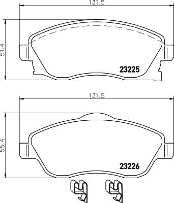 Bremžu uzliku kompl., Disku bremzes HELLA 8DB 355 018-511 1