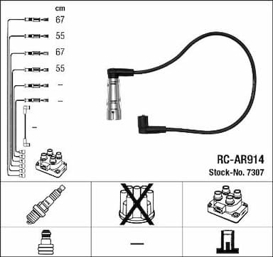 Augstsprieguma vadu komplekts NGK 7307 1