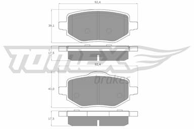 Bremžu uzliku kompl., Disku bremzes TOMEX Brakes TX 60-02 1