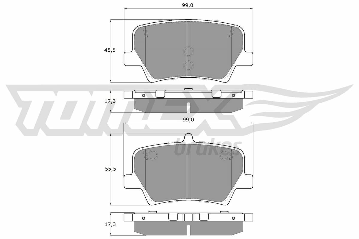 Bremžu uzliku kompl., Disku bremzes TOMEX Brakes TX 19-17 1