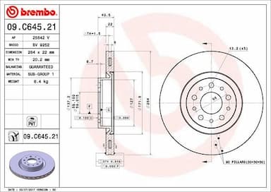 Bremžu diski BREMBO 09.C645.21 1