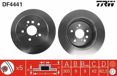 Bremžu diski TRW DF4441 1