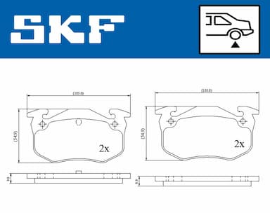 Bremžu uzliku kompl., Disku bremzes SKF VKBP 90120 2