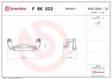 Bremžu suporta skavas stipr. korpusa kompl. BREMBO F BK 022 2