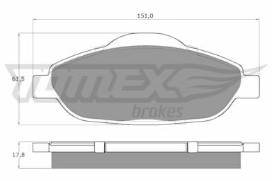 Bremžu uzliku kompl., Disku bremzes TOMEX Brakes TX 14-66 1