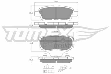 Bremžu uzliku kompl., Disku bremzes TOMEX Brakes TX 14-87 1