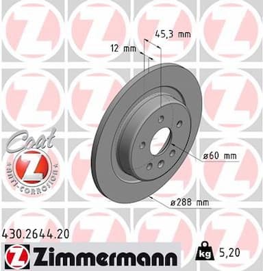 Bremžu diski ZIMMERMANN 430.2644.20 1