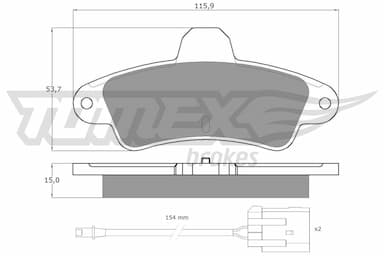 Bremžu uzliku kompl., Disku bremzes TOMEX Brakes TX 11-201 1