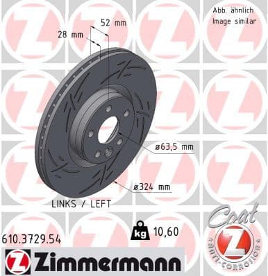 Bremžu diski ZIMMERMANN 610.3729.54 1