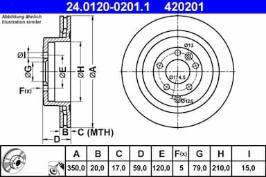 Bremžu diski ATE 24.0120-0201.1 1