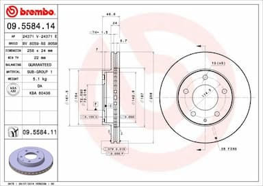 Bremžu diski BREMBO 09.5584.11 1