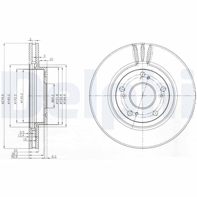 Bremžu diski DELPHI BG3977 1