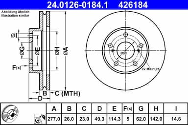 Bremžu diski ATE 24.0126-0184.1 1