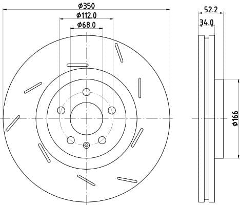 Bremžu diski HELLA 8DD 355 134-351 1