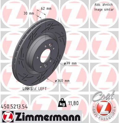 Bremžu diski ZIMMERMANN 450.5213.54 1