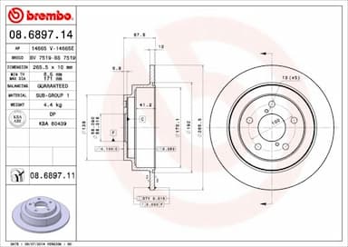 Bremžu diski BREMBO 08.6897.11 1