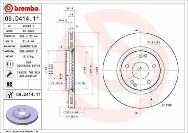 Bremžu diski BREMBO 09.D414.11 1