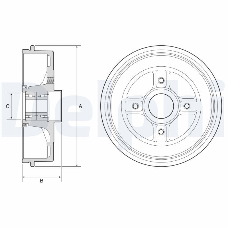 Bremžu trumulis DELPHI BFR595 1