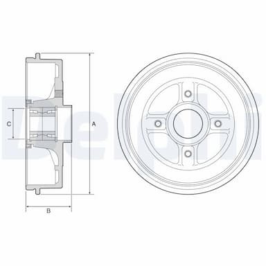 Bremžu trumulis DELPHI BFR595 1