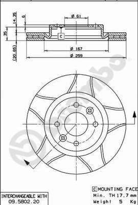 Bremžu diski BREMBO 09.5802.76 1