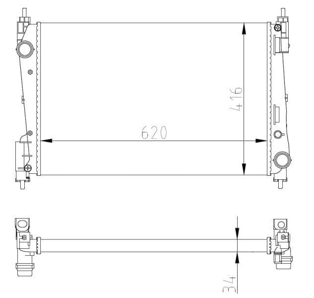 Radiators, Motora dzesēšanas sistēma NRF 54752A 1