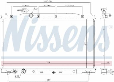 Radiators, Motora dzesēšanas sistēma NISSENS 681404 5