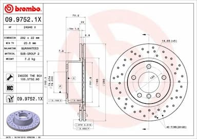 Bremžu diski BREMBO 09.9752.1X 1