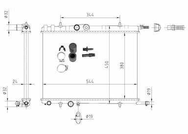 Radiators, Motora dzesēšanas sistēma NRF 53424A 5