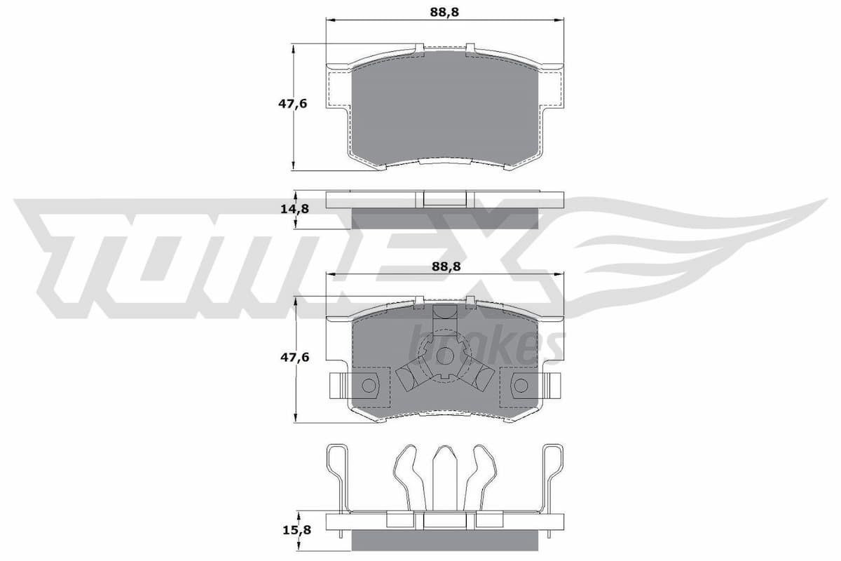 Bremžu uzliku kompl., Disku bremzes TOMEX Brakes TX 17-53 1