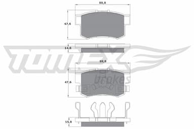 Bremžu uzliku kompl., Disku bremzes TOMEX Brakes TX 17-53 1