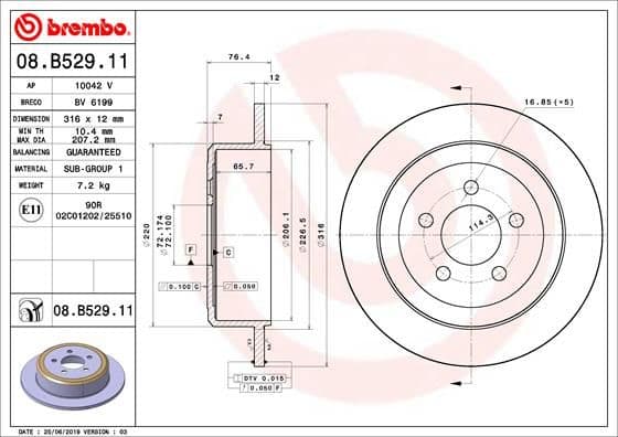 Bremžu diski BREMBO 08.B529.11 1