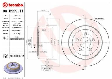 Bremžu diski BREMBO 08.B529.11 1