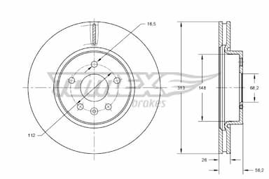 Bremžu diski TOMEX Brakes TX 73-89 1