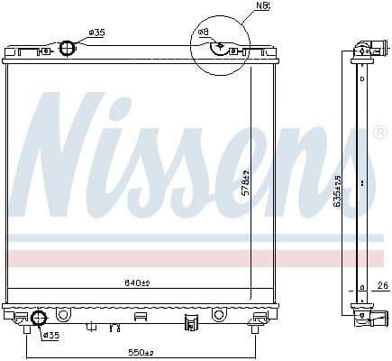 Radiators, Motora dzesēšanas sistēma NISSENS 66773 1