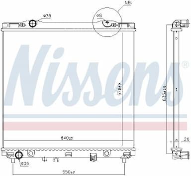 Radiators, Motora dzesēšanas sistēma NISSENS 66773 1