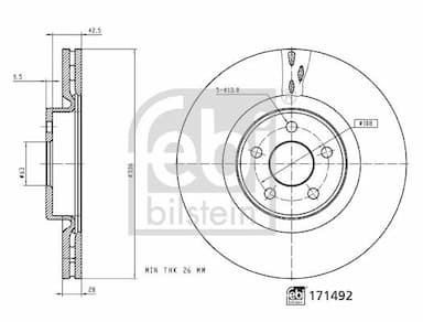 Bremžu diski FEBI BILSTEIN 171492 3