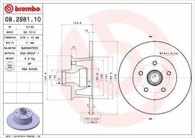 Bremžu diski BREMBO 08.2981.10 1