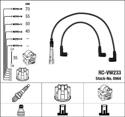 Augstsprieguma vadu komplekts NGK 0964 1