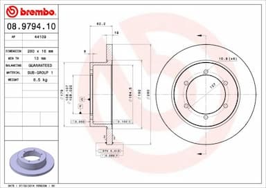 Bremžu diski BREMBO 08.9794.10 1